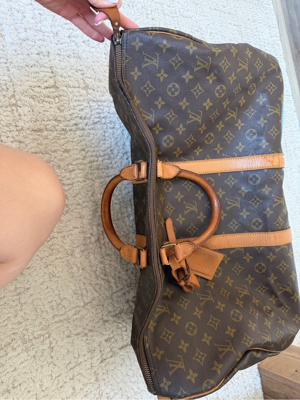 Louis Vuitton Brown Monogram Canvas Travel Keepall 55 - Picture 8 of 11